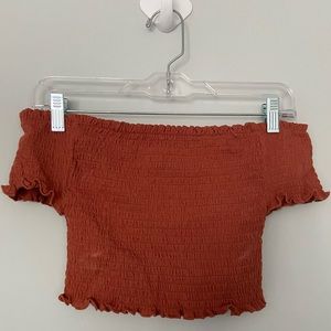 Burnt Orange Off the Shoulder Top🧸